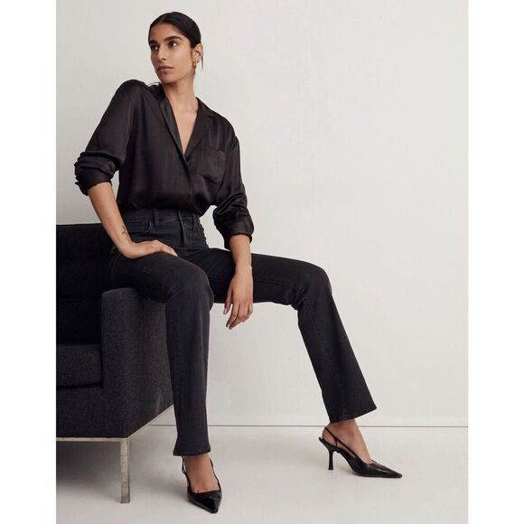 Madewell 26 Flare Jeans in Bellhaven Wash Slit-Hem Edition Roadtripper Flare - Picture 2 of 10